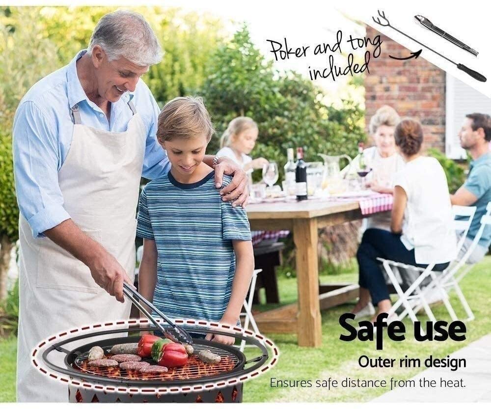 Braciere a Legna per Esterni Braciere da Giardino Patio Esterno Rustico Ciotola Rotonda autoportante Pesante