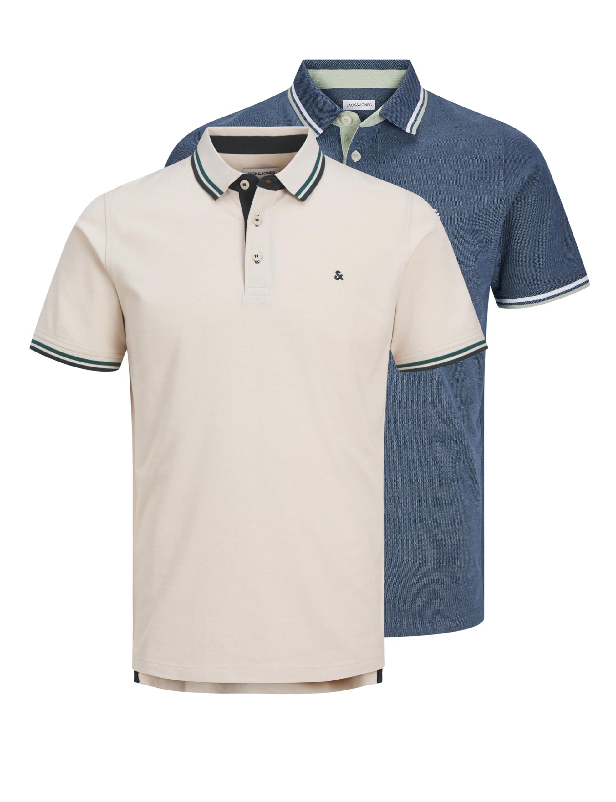 Jack & Jones Men's Oceanview Jjepaulos Polo Ss 2Pk Mp Noos, (Pack Of 2) Extra Large