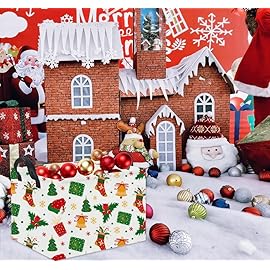 HIYAGON Rectangular Christmas Gift Basket for Families Christmas Basket Holiday Gift BasketBaby Storage Bin Kids Toy Basket Organizer Box for Boy and Girls Christmas Room Decor(Christmas)