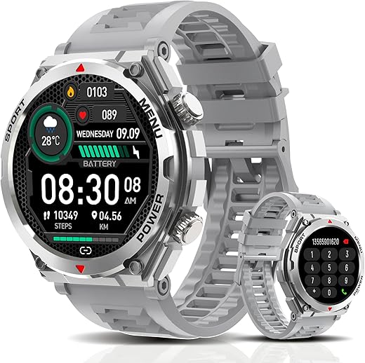 Waterproof Military Smart Watch with Heart Rate & Activity Tracking