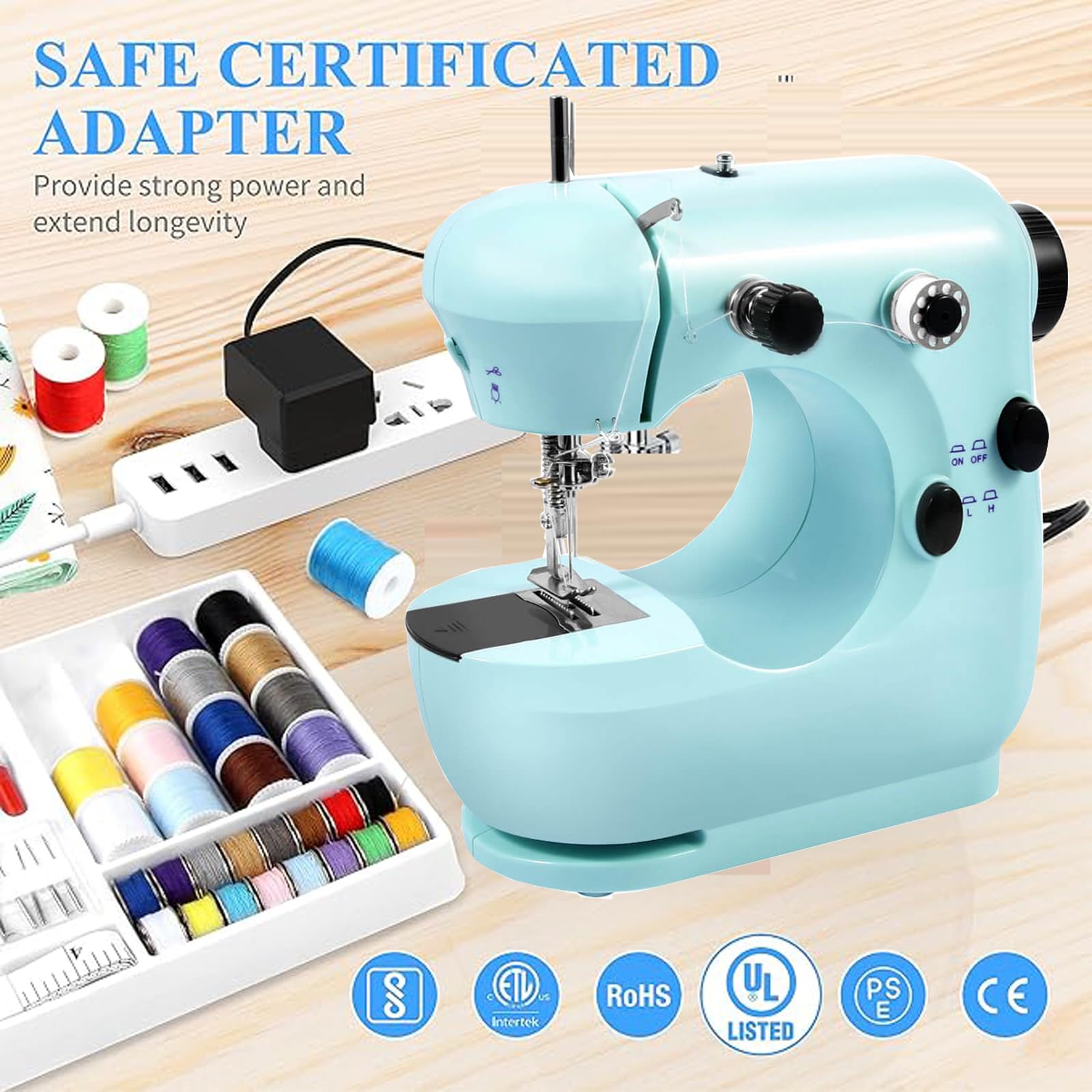 Maquina de Coser Costurero Portatil, focombance Maquina de Coser Profesional Maquina de Cosers Prensatelas Mano Sewing Machine Maquina Cosers Manual Mini Ropa Cortinas Telas Bricolaje Viajes Casa