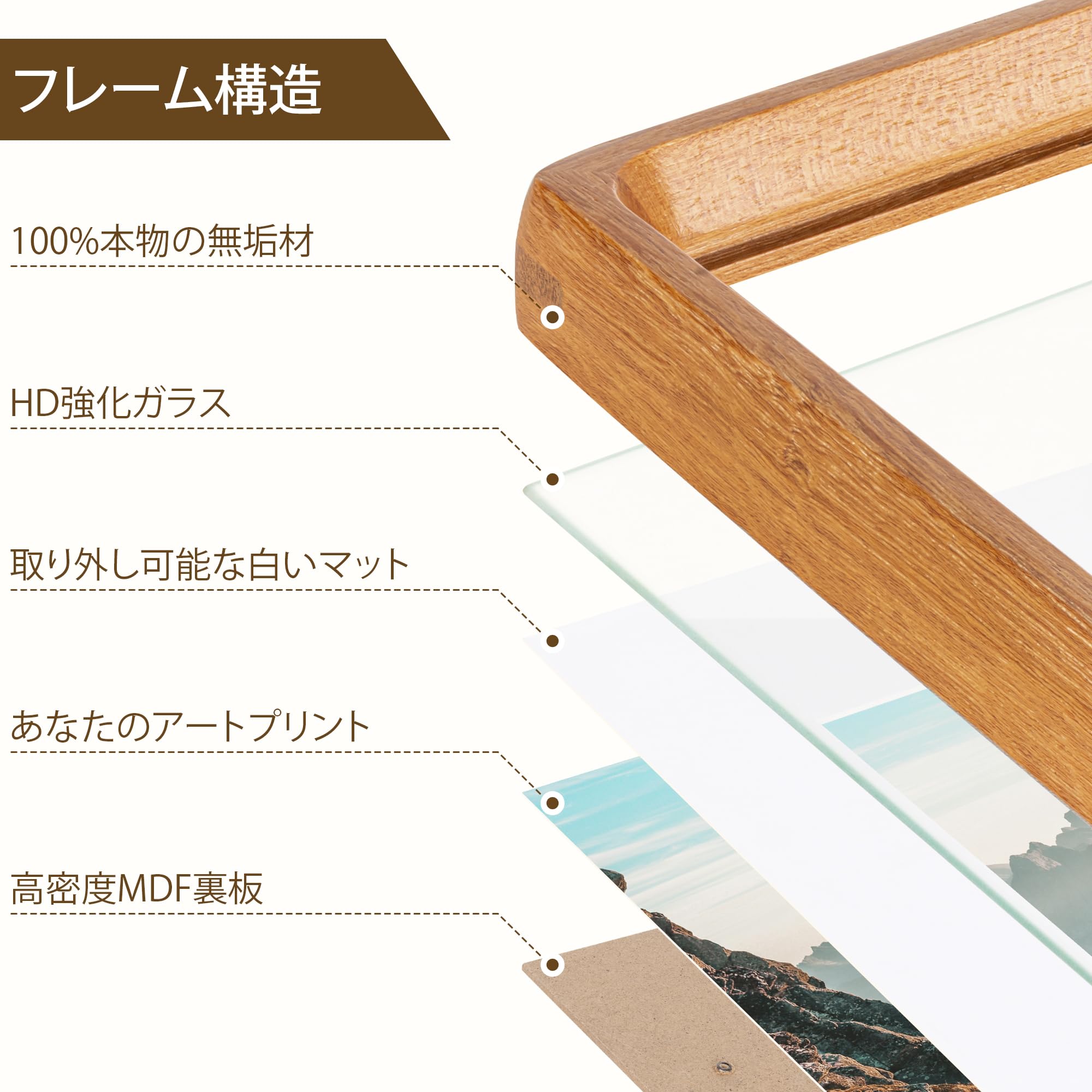 Amazon.co.jp: A3フォトフレーム、天然チーク材A3写真フレーム、強化