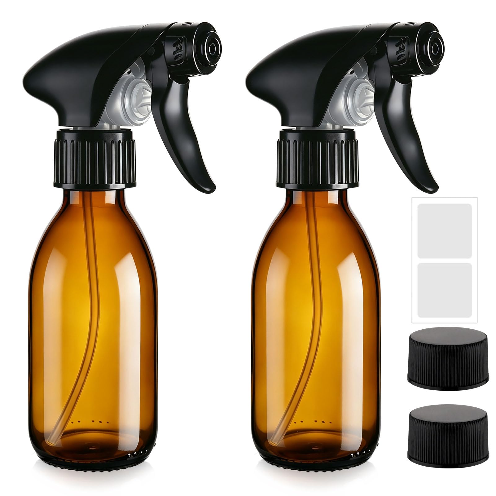 Glass Spray Bottles 5oz 2 Pack Brown Empty Water Spray Bottle for Cleaning