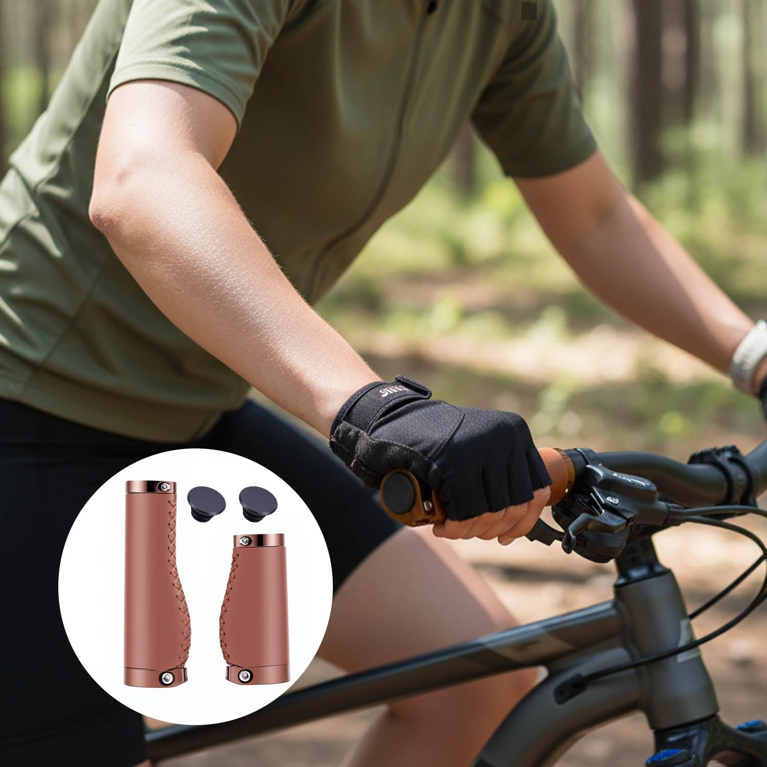 Ergonomische Fahrradgriffe Leder