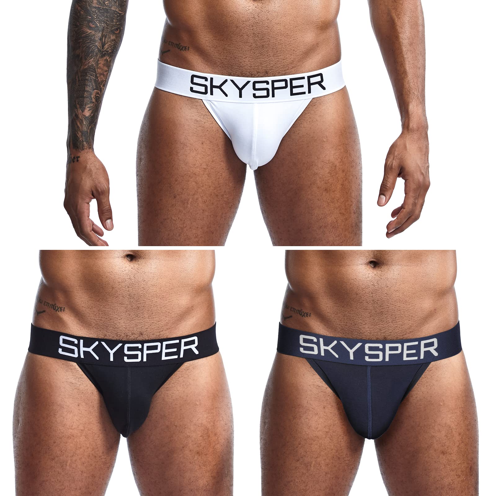SKYSPER Men's Jockstrap Breathable Mesh 2pcs 3pcs 4pcs Jock Strap Male Underwear, Athletic Supporters for Men