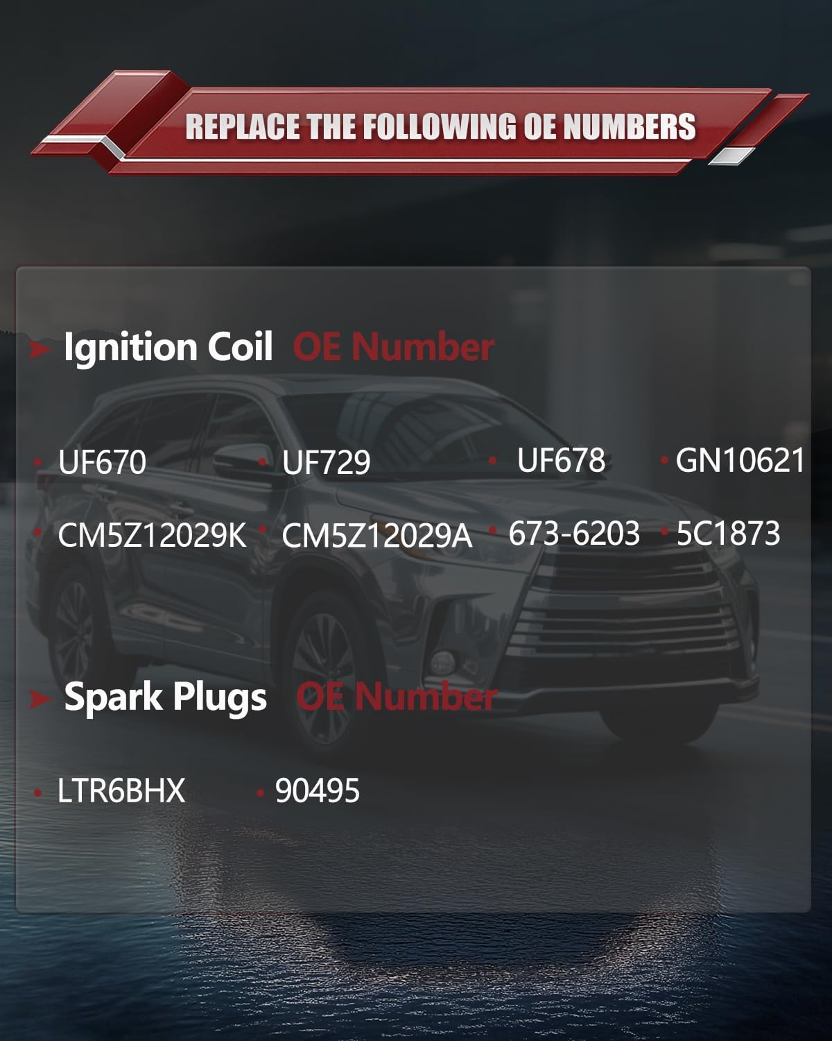 OKLPF Ignition Coil Pack UF670 with Iridium Platinum Spark Plugs - 4-Piece Set, Compatible with Ford Edge EcoSport Explorer Focus,Lincoin MKC MKT MKZ,Land Rover LR2,Jaguar XE XF 2.0L 2.3L L4 UF670