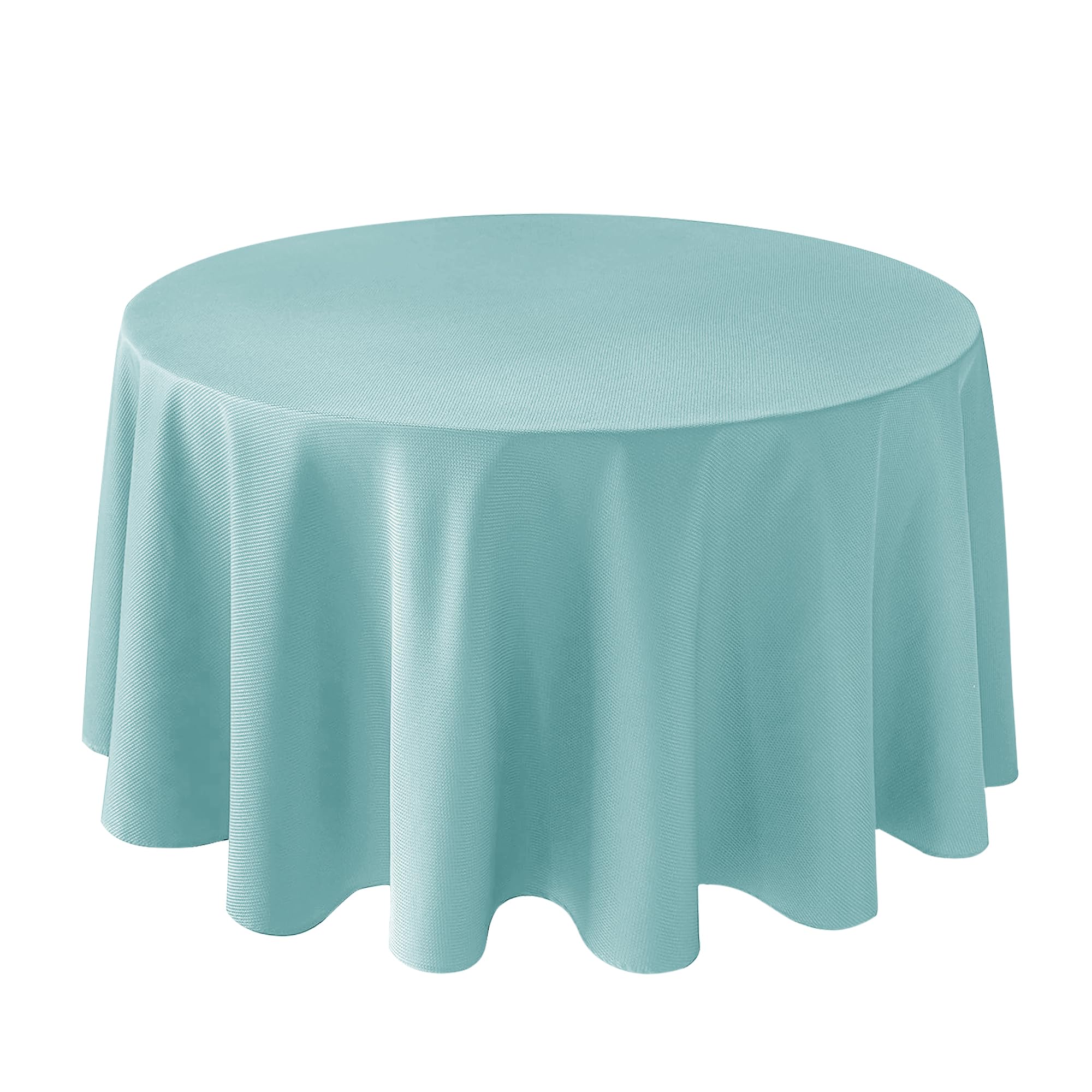 Biscaynebay Round Tablecloth 90 Inch-Auqa Blue Outdoor Fabric Table Cover-Small Circle Folding Table Cloths Linen Water Resistant for Kitchen Dining Picnic Patio Outdoor Party Restaurant Tables
