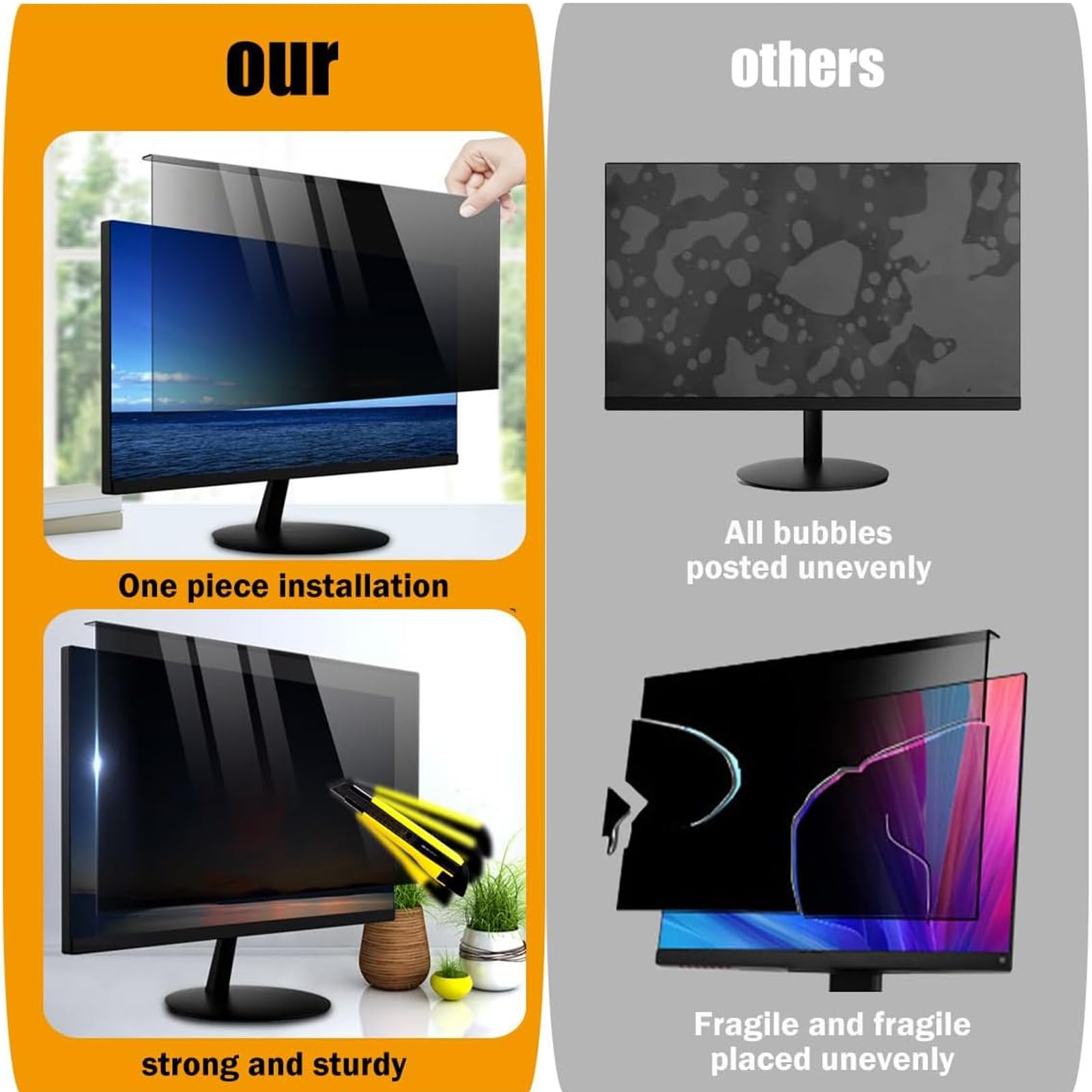 Zdejmowana folia antyprywatnościowa na biurko, filtr antyszpiegowski do monitora komputerowego, ekran prywatności HD Eye Protection, bezpłatna instalacja do biura, centrum han(24 cale 547 * 320 mm