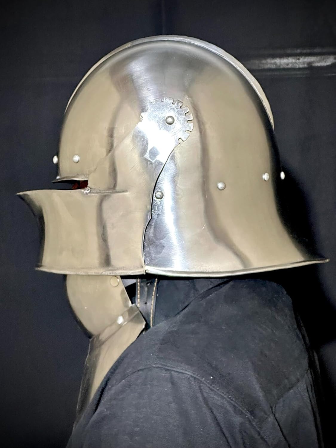 Handmade Medieval Armor Helmet Silver German Sallet Helmet Steel Adult Wearable Costume Helmet LARP Roleplay Sallet Helmet