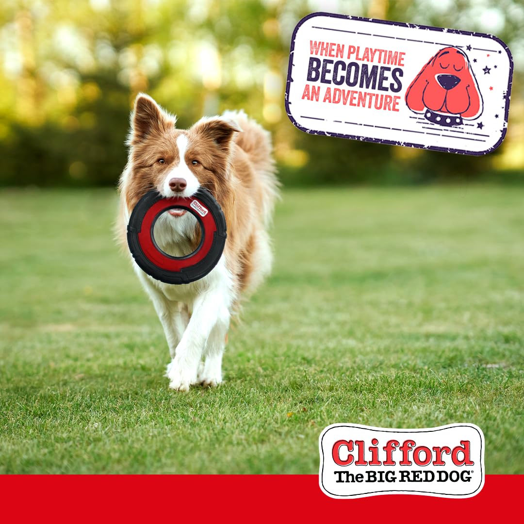 Clifford® Frisbee giocattolo per cani, frisbee per cani, durevole per masticatori aggressivi, frisbee in gomma resistente di qualità per cani da recupero, lancio e rimorchiatore