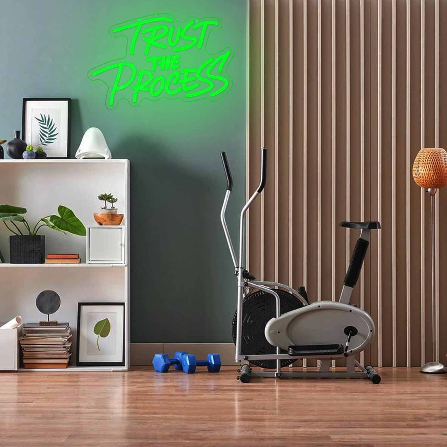 Trust The Process Neon Sign for Wall Decor Green Neon Light Gym LED Sign Dimmable Motivation LED Light Letter Lighting for Bedroom Bar Classroom Gym Office Art Inspirational Alphabet
