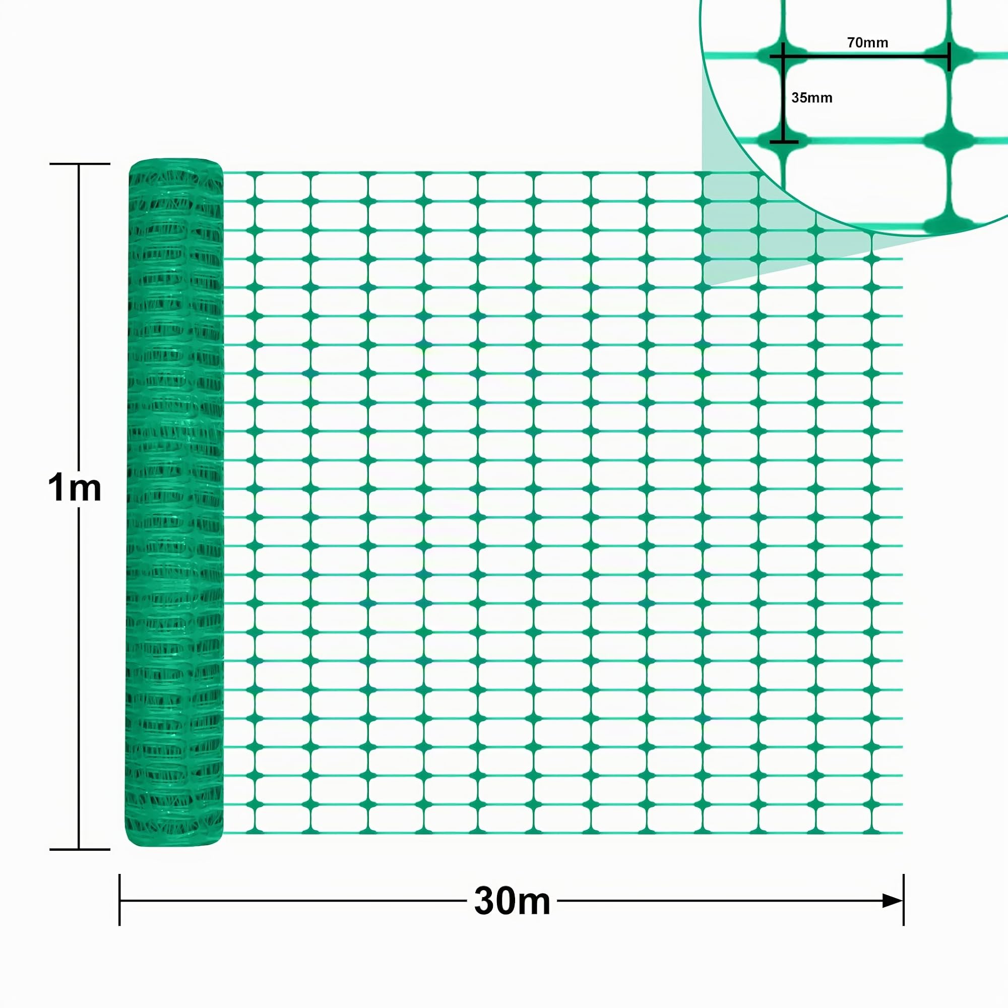 Aufun 30m barrera valla pastos red de protección hecha de plástico PE perro valla de advertencia valla de construcción valla juego valla red de seguridad para la familia, área pública, verde | Valla de seguridad para perros, valla de seguridad, valla de c