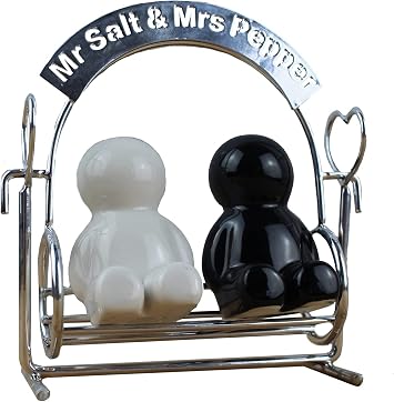 Winkee - Mr. Salt & Mrs. Pepper | The Adorable Spice Shaker Couple on a Hollywood Swing | Salt and Pepper Shaker Duo | Kitchen Decor