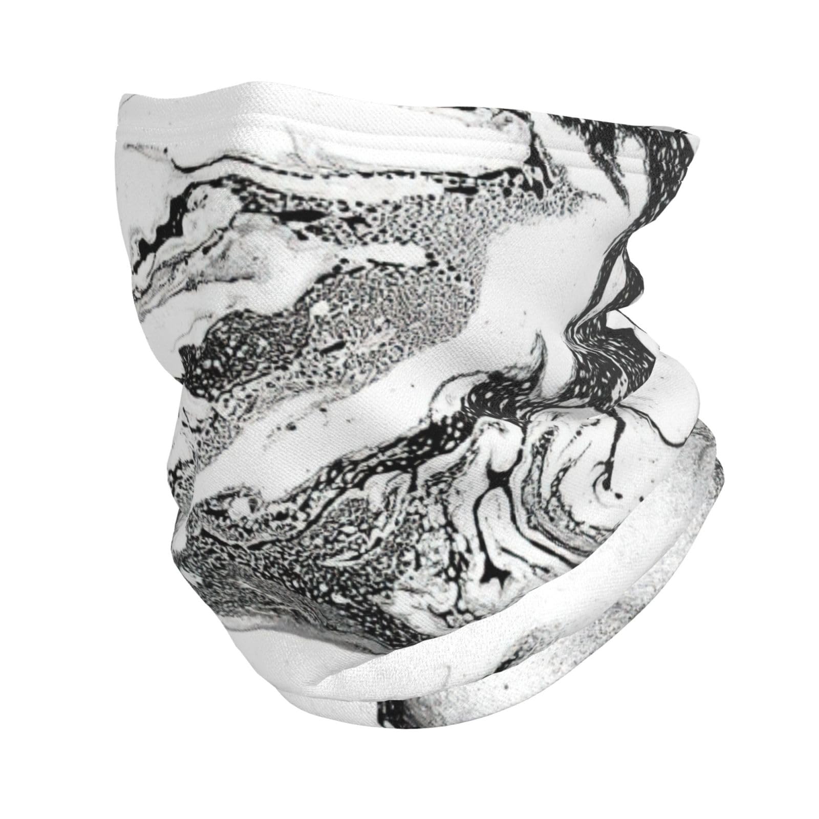 HKHLHLH Black And White Marble Neck Warmer,Multifunctional Balaclava,Face Mask Wind Protection For Outdoor Cold Weather