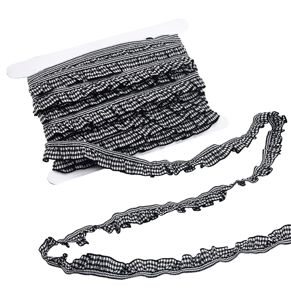 Bordure élastique en dentelle noire ruban mercerie loisirs créatifs 18 mètres