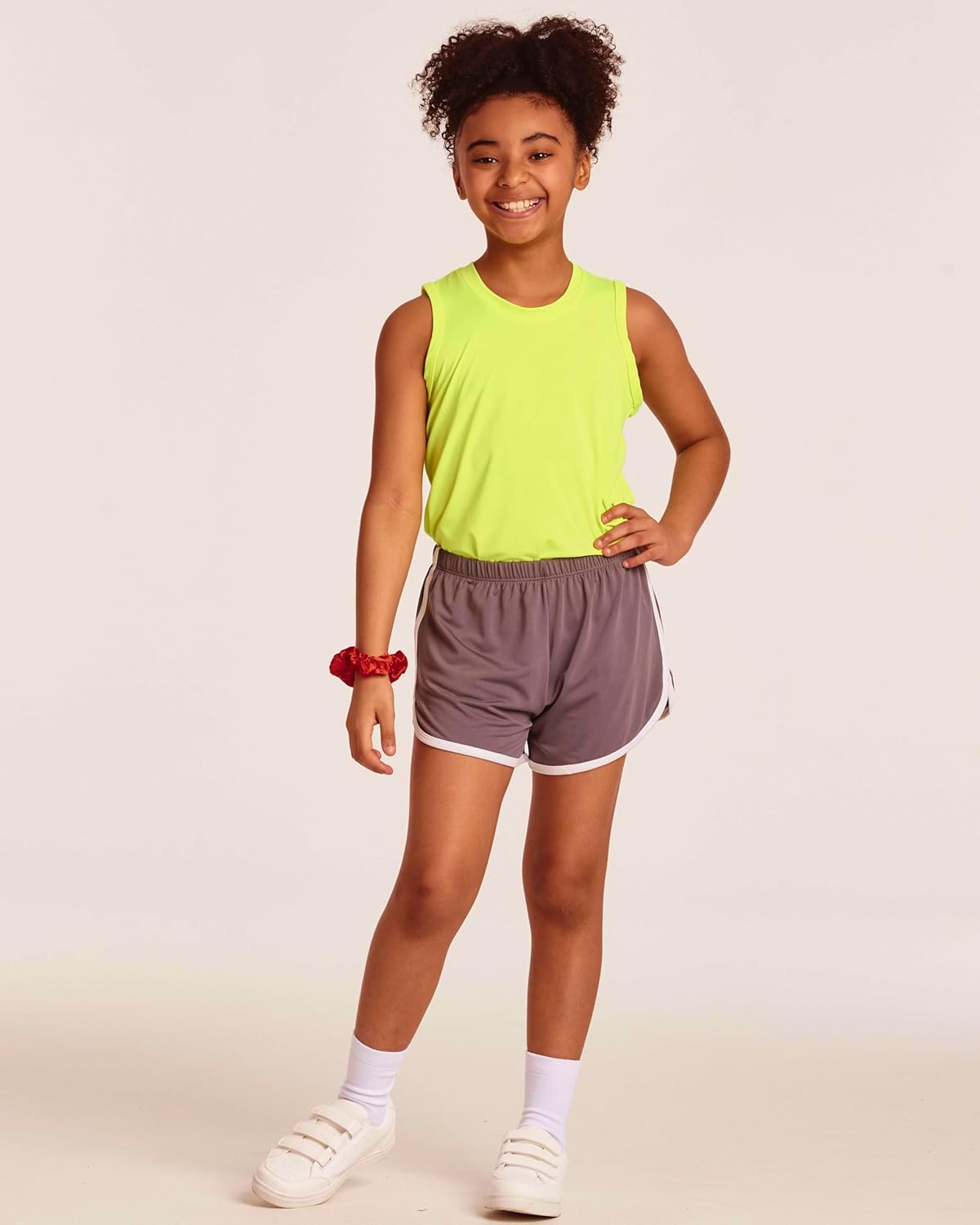 Real Essentials 5 Pack: Girls' Dry-Fit Athletic Dolphin Shorts for Youth Kids Teens Running Gym Sports (Ages 4-16) - Image 6