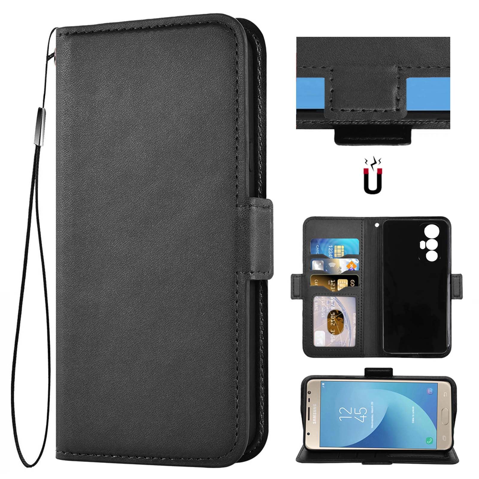 Auotu PU Leather with camera lens protection Wallet Pouch Flip Case Cover With Stand Card Slot Design For Cubot Max 5 Smartphone (Black)