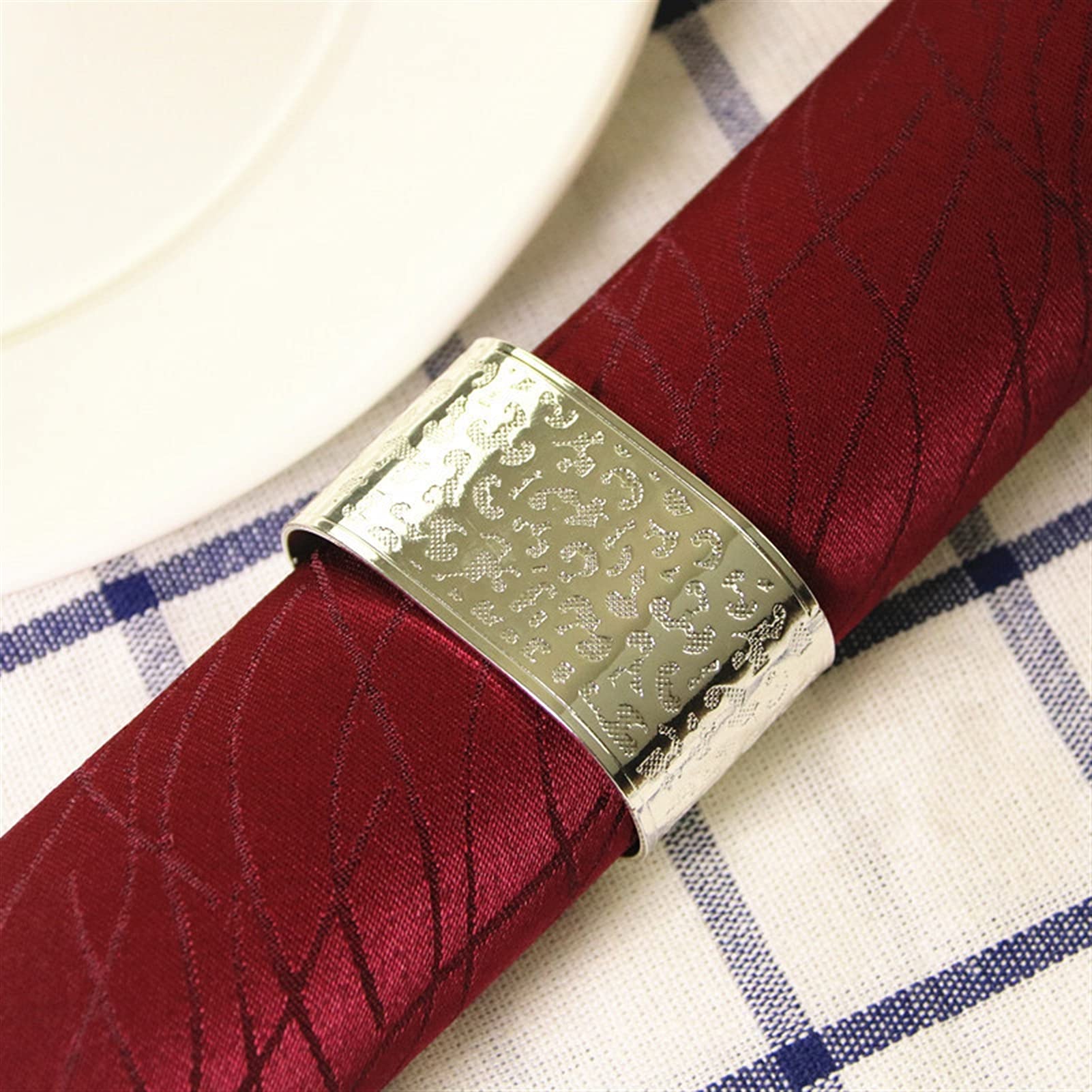 servilletero Anillo de servilleta Gold/Silver Hotel Restaurant Boda Delicate Napbin Anillo Napkin Hebilla Paño Ring Anillo Decoración suave Vajilla 1 0PCS (Color : Gold)