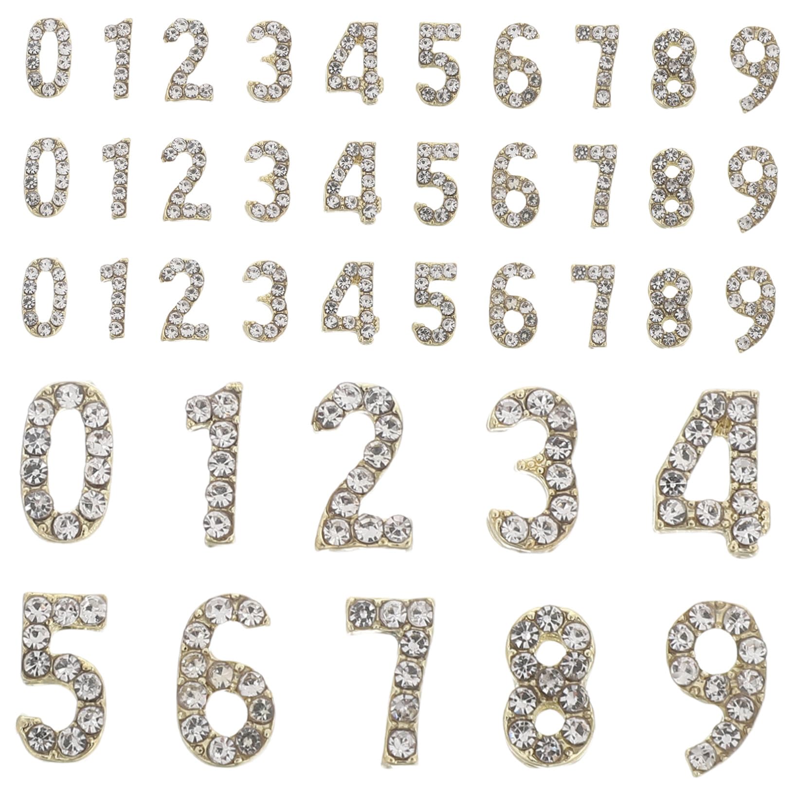 100 Piezas Decoraciones para Uñas Números con Brillantes Flat Back Charms para Manicura DIY Accesorios para de Uñas con Diseño Casa y Salón