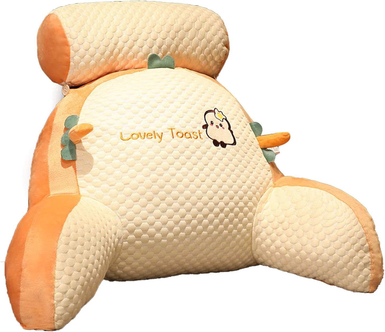 Uaste Reading Pillow for Bed Soft Back Support Cushion with Arms