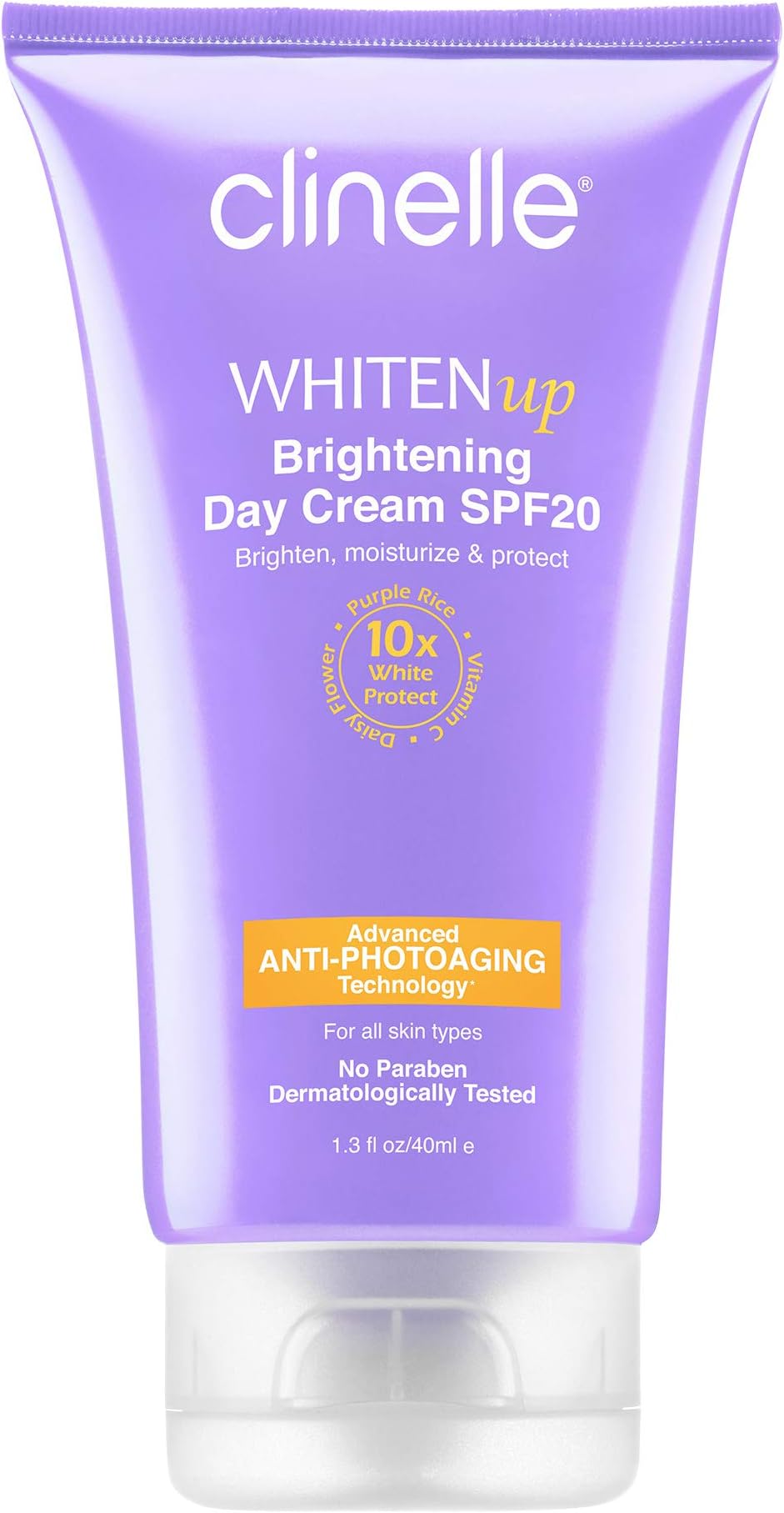 Clinelle Whitenup Brightening Day Cream with SPF20 40ml - A Lightweight Yet Moisturizing Day Cream with SPF20 | Paraben Free, Lanolin Free, Mineral Oil Free | Suitable For All Skin Types