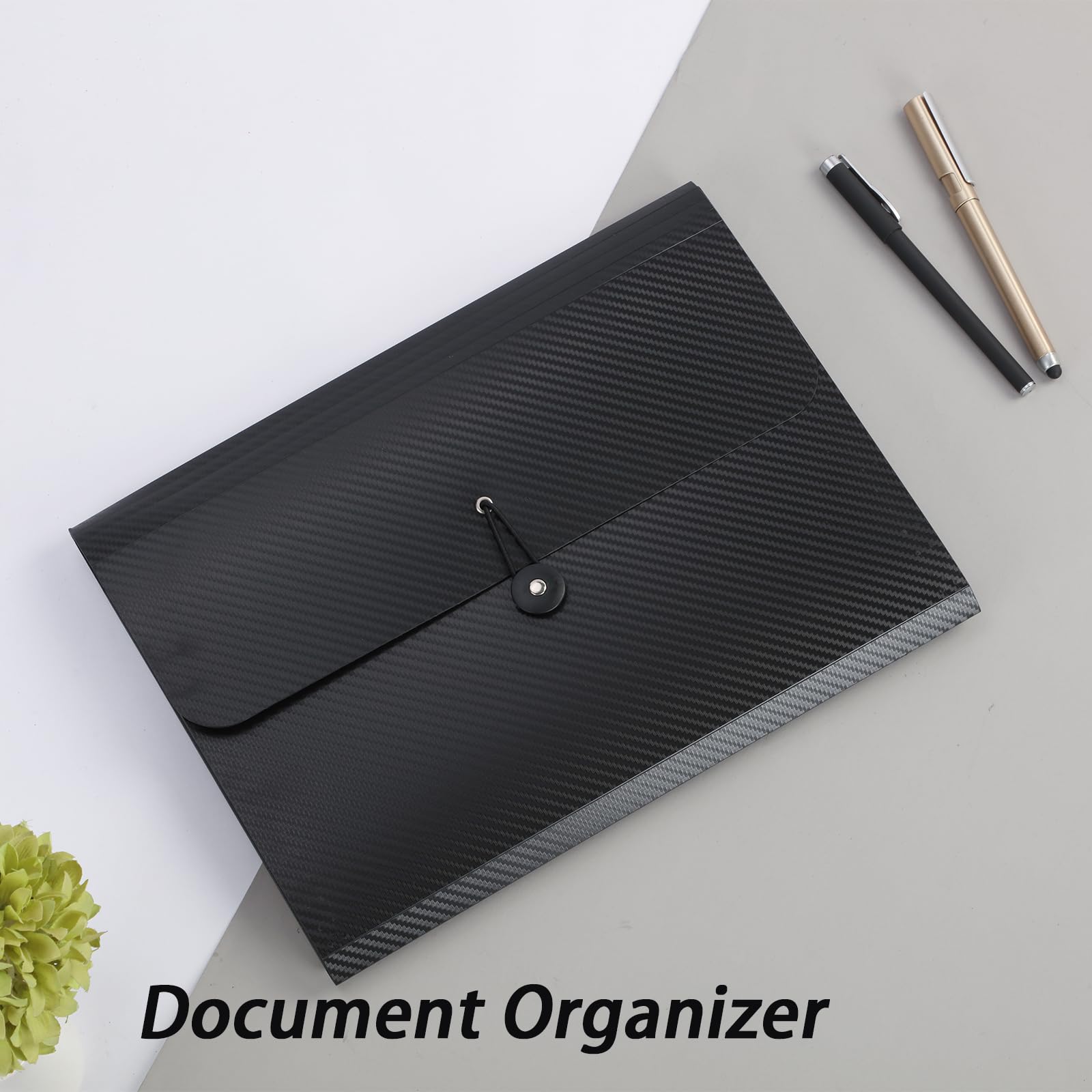 Organizer na dokumenty A4, rozszerzany segregator na dokumenty z 13 kieszeniami, akordeon, z zakładkami, do domu, szkoły, biura, czarny materiał z tworzywa sztucznego