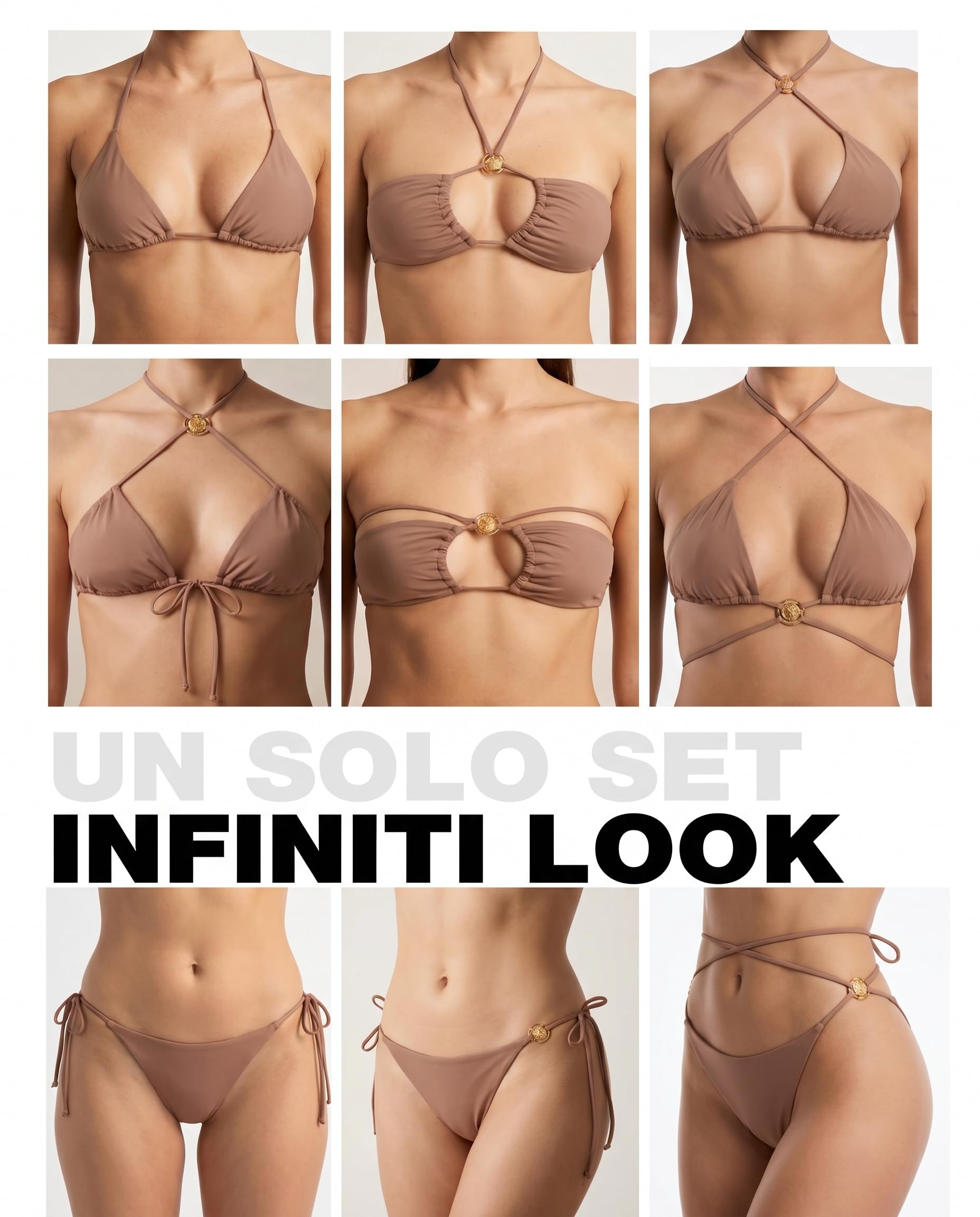 Women Bikini Set Triangle Padded Halter Neck Tie-up Bikini Set