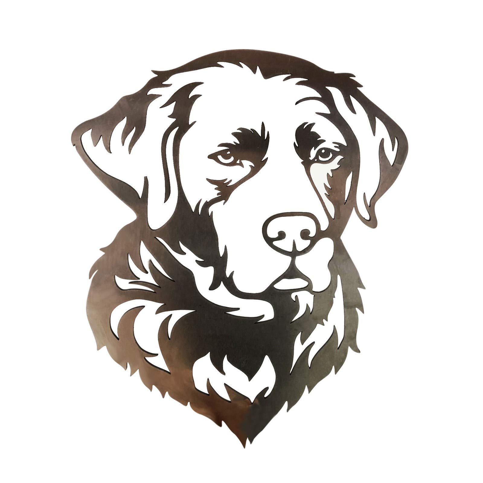 BAULMD Metal Wall Art Sculpture, Labrador Dog Wall Hanging Decoration, Indoor Decor, Living Room Ornament, Door Wall Crafts Pendant, Bedroom Office Crafts Decoration, Garden Art Sign (Silver)