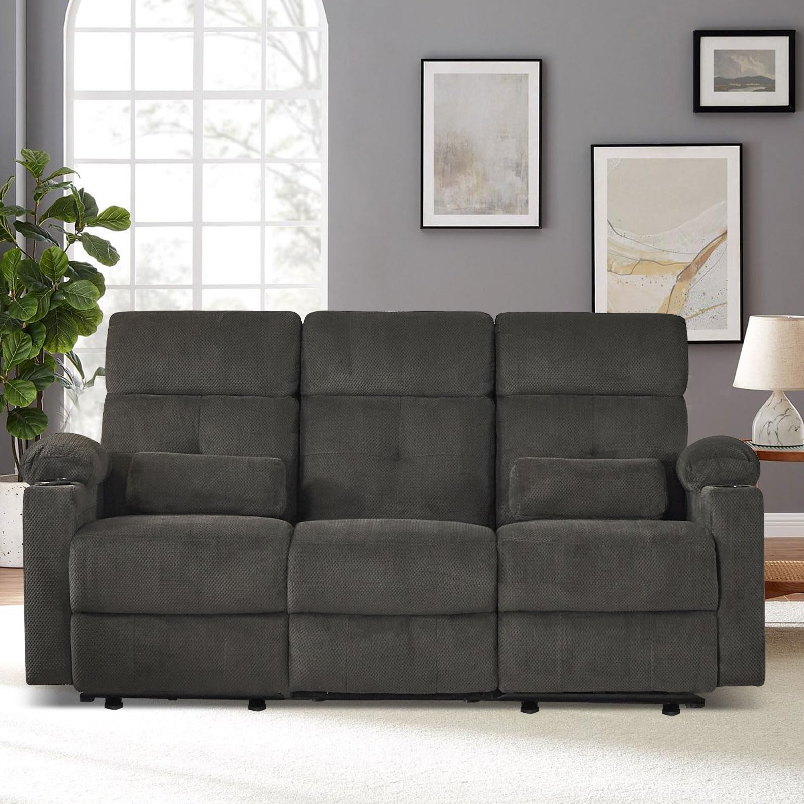 Power Reclining Sofa With Heat And Massage Electric Reclining