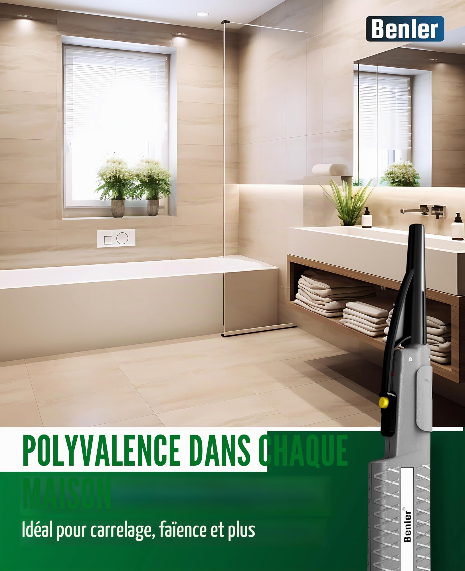 Kit de réparation de carrelage avec fontaine 2 en 1 pour carrelage, convient également pour le stratifié, le parquet et le sol en vinyle – Kit de réparation 19 pièces (marron/gris)