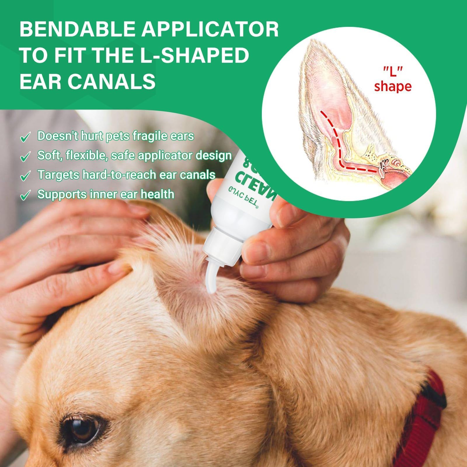 Ear Cleaner for Dogs and Cats with Flexible Long Tube- Ear Infection Treatment, Deep Canal Solution for Ear Mites, Infections, Itch, Wax & Smell, Safe Aloe Vera Formula, 4 oz - image 4