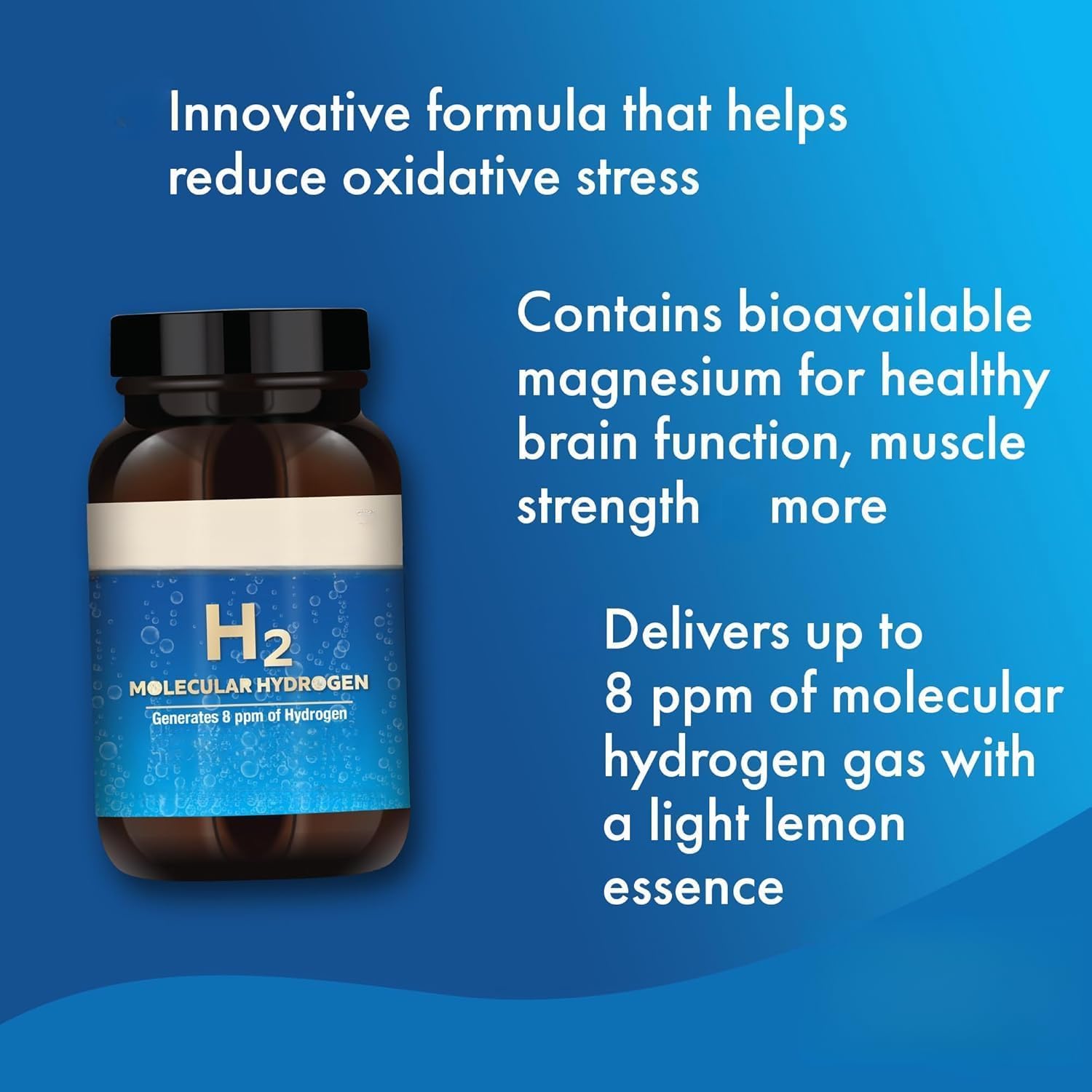 H-2 Idrogeno Molecolare – Compresse di idrogeno per acqua potabile, supporto antiossidante, supporta il benessere cellulare e la funzione cognitiva