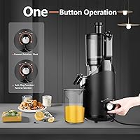 Vista 8 de Cold Press Juice Machines 5.3" Extra Large Feeding Chute for Whole Fruits Vegetables -Slow Masticating Juicer High Juice Yield, Easy Clean Self