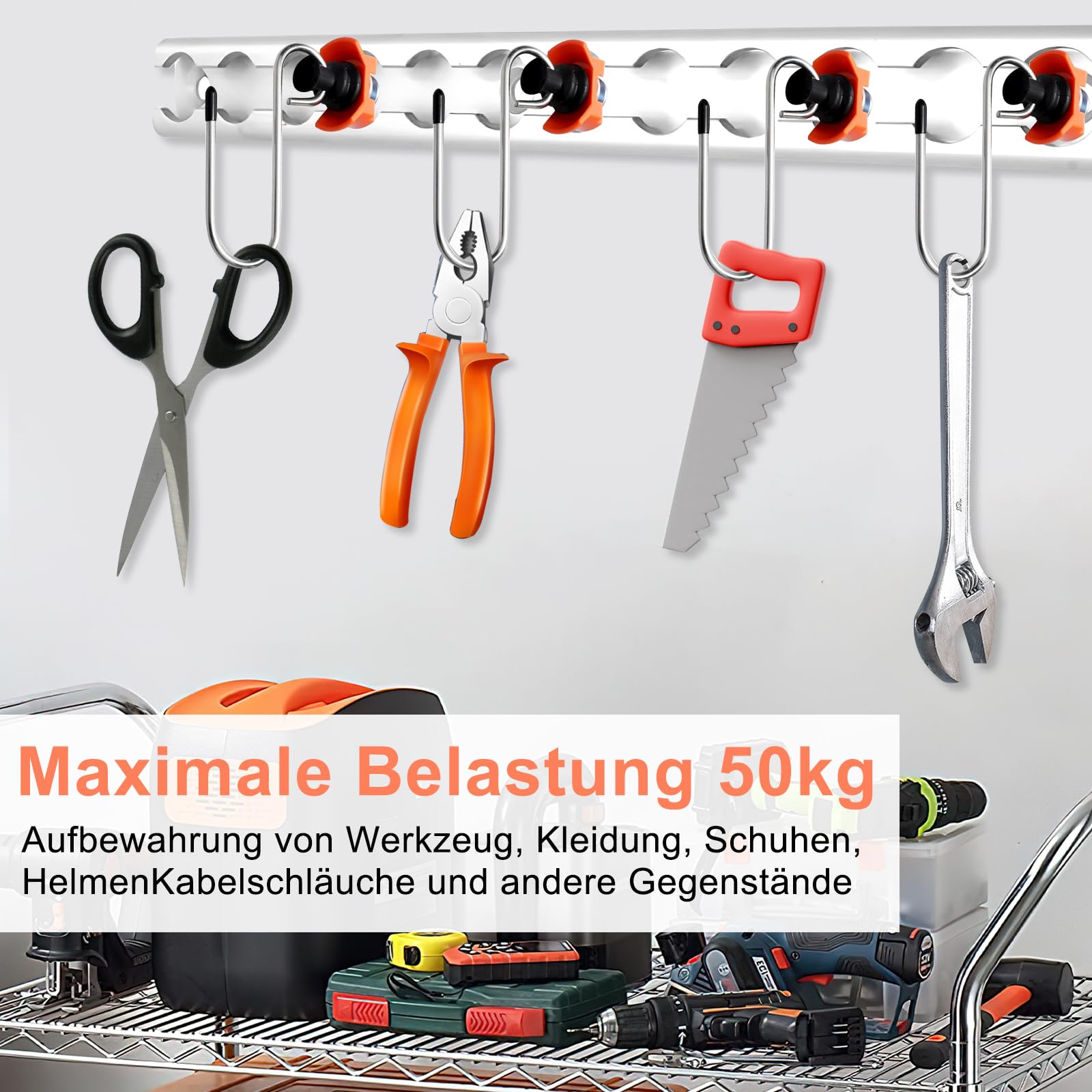 10 stuks fittingen met haken voor airline-rail, airline-rails, accessoires, bevestiging om op te hangen, voor bestelwagens, campers, werkplaats, kelder enz