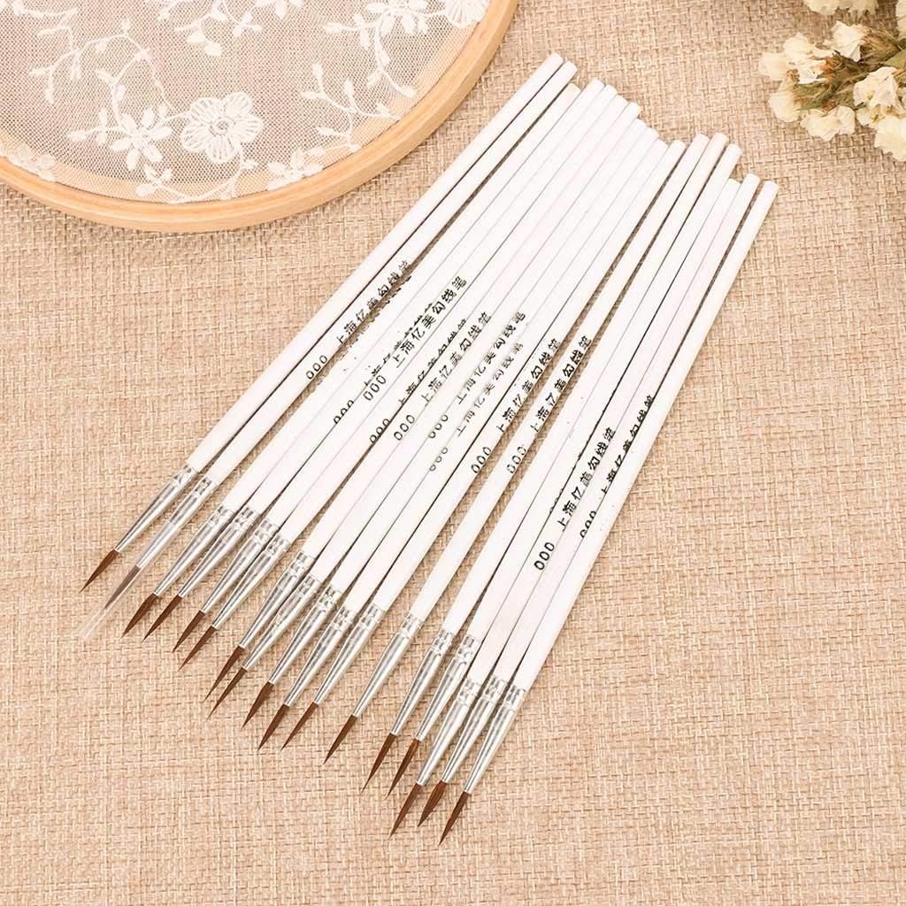 10Pcs Art Supplies Hand Painted Thin Hook Line Pen Drawing Art Pen Paint Brush Nylon Brush Acrylic Painting Pen Wholesale(D)