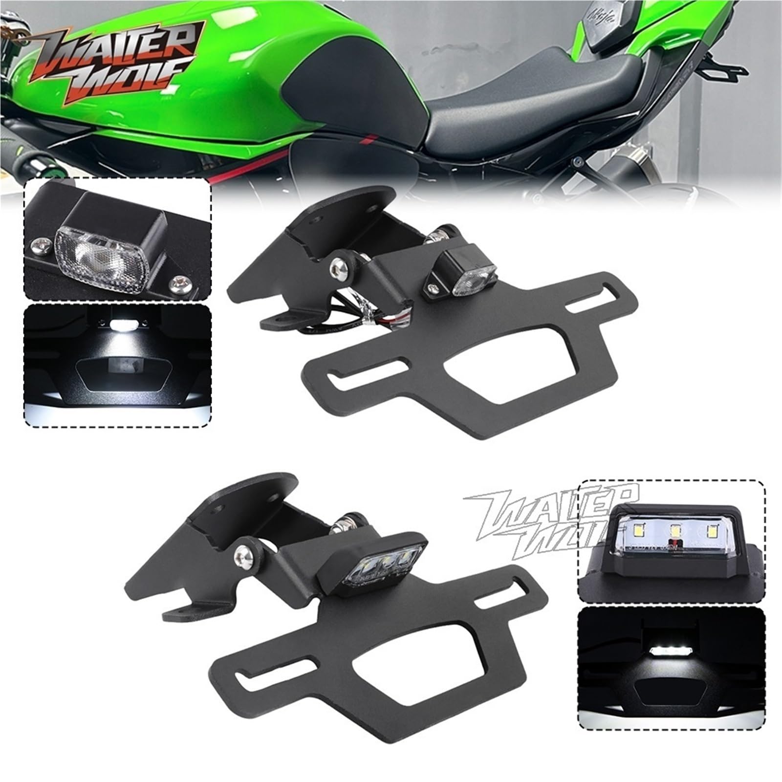 Zestaw do usuwania błotnika Tail Tidy pasujący Kawasaki NINJA ZX6R ZX636 2025(Type A.Adjustable)