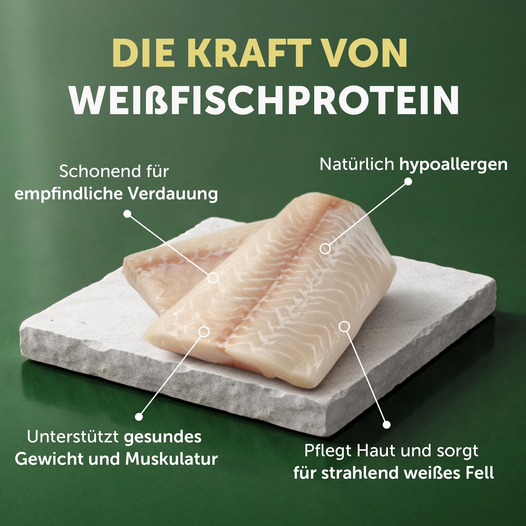 Nature's Protection Superior Care White Dog Getreidefrei Trockenhundefutter Für alle Größen und Lebensphasen Hund Mit Weißfischmehl Größere Brocken 4kg