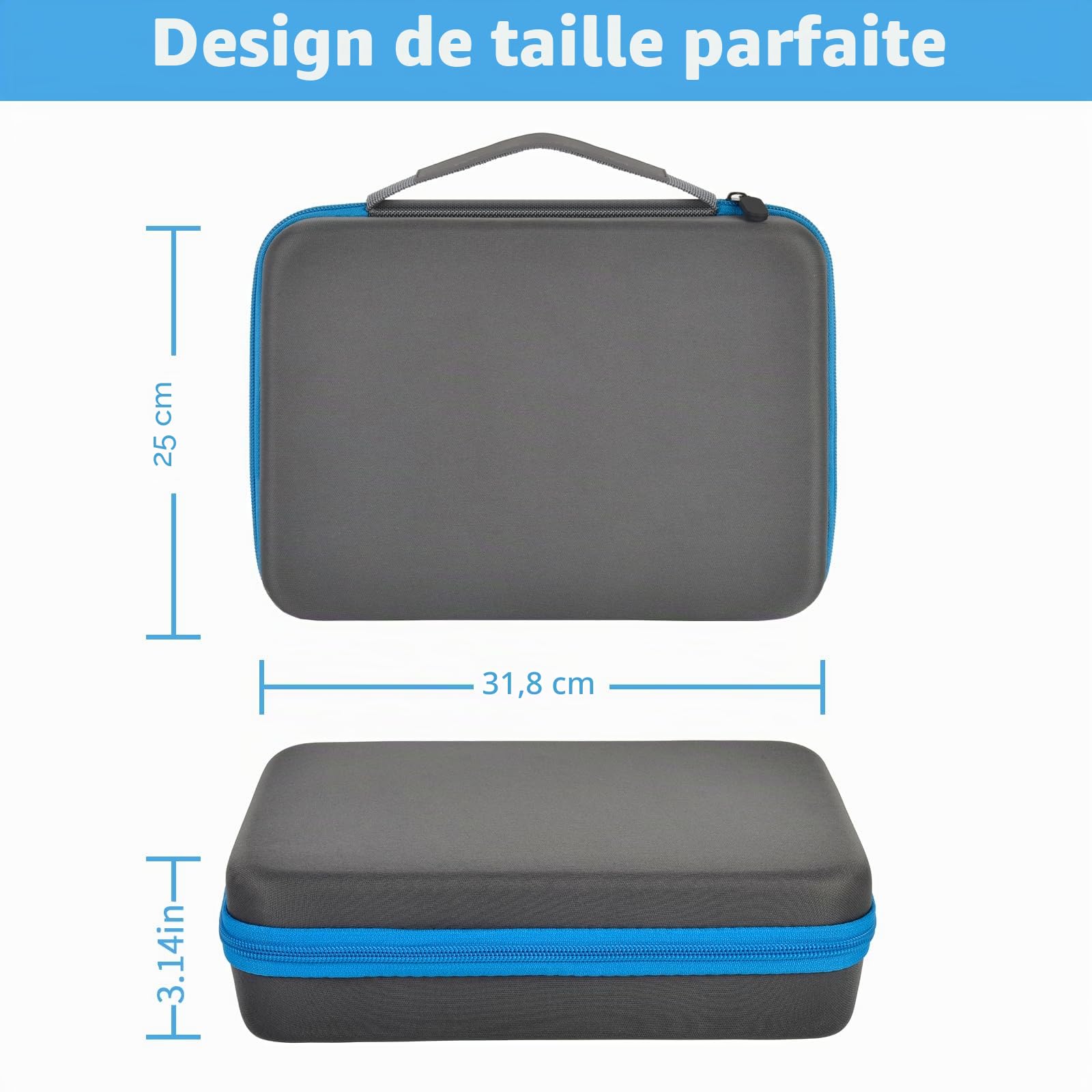 Organisateur de piles boîtier de rangement étui boîte avec contrôle de test BT-168. Contient 225 piles AA AAA C D-cell 9 V 3 V lithium (bleu, grand)