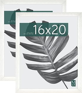 MCS Studio Gallery Poster Frame, 16x20, White Woodgrain, 2-Pack
