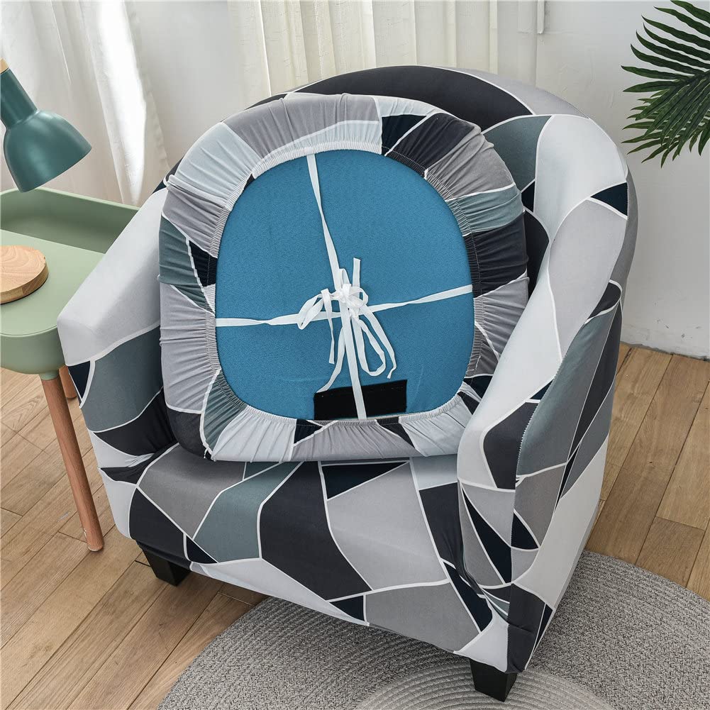 FANSU Copripoltrona Chesterfield Elasticizzato 1 Posto, Fiore Copridivano Club, Fodere Coprisedia da Cocktail Tub Chair per Bar Soggiorno Camera da Letto Reception (Fiore Bianco