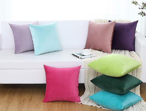 Miniatura 7 de Jeneoo - Fundas de almohada de terciopelo suave para sofá, fundas decorativas cuadradas sólidas para dormitorio y automóvil