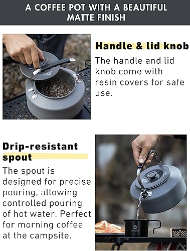 Miniatura 4 de CAMPINGMOON - Cafetera ultraligera portátil de 1,5 litros para acampar S1500