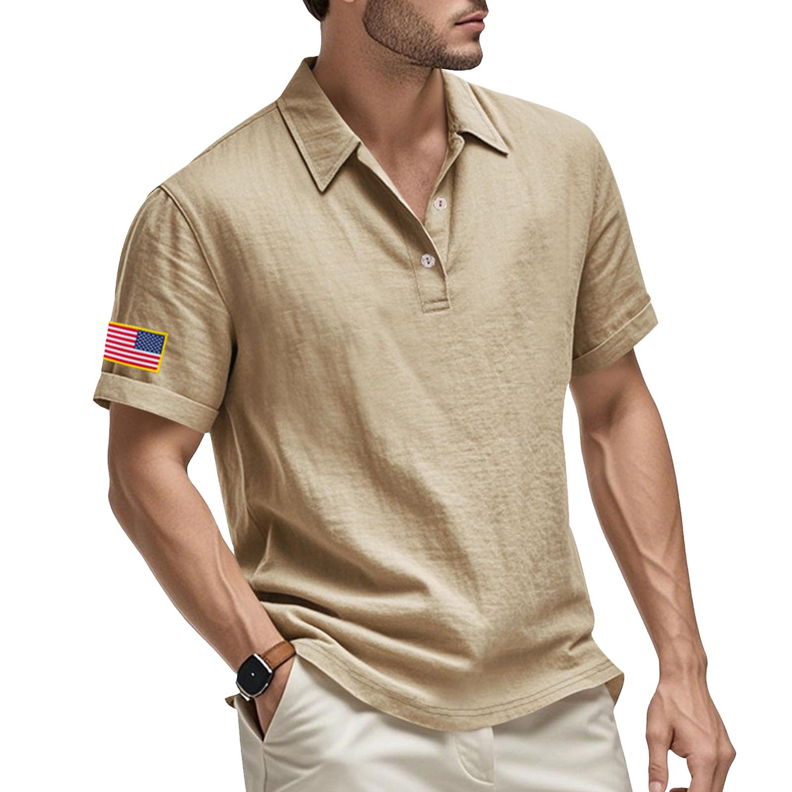 Mens Golf Shirts Graphic Button Down Pullover Short Sleeve Business Summer Collared Slim Fit Workout Casual Tops