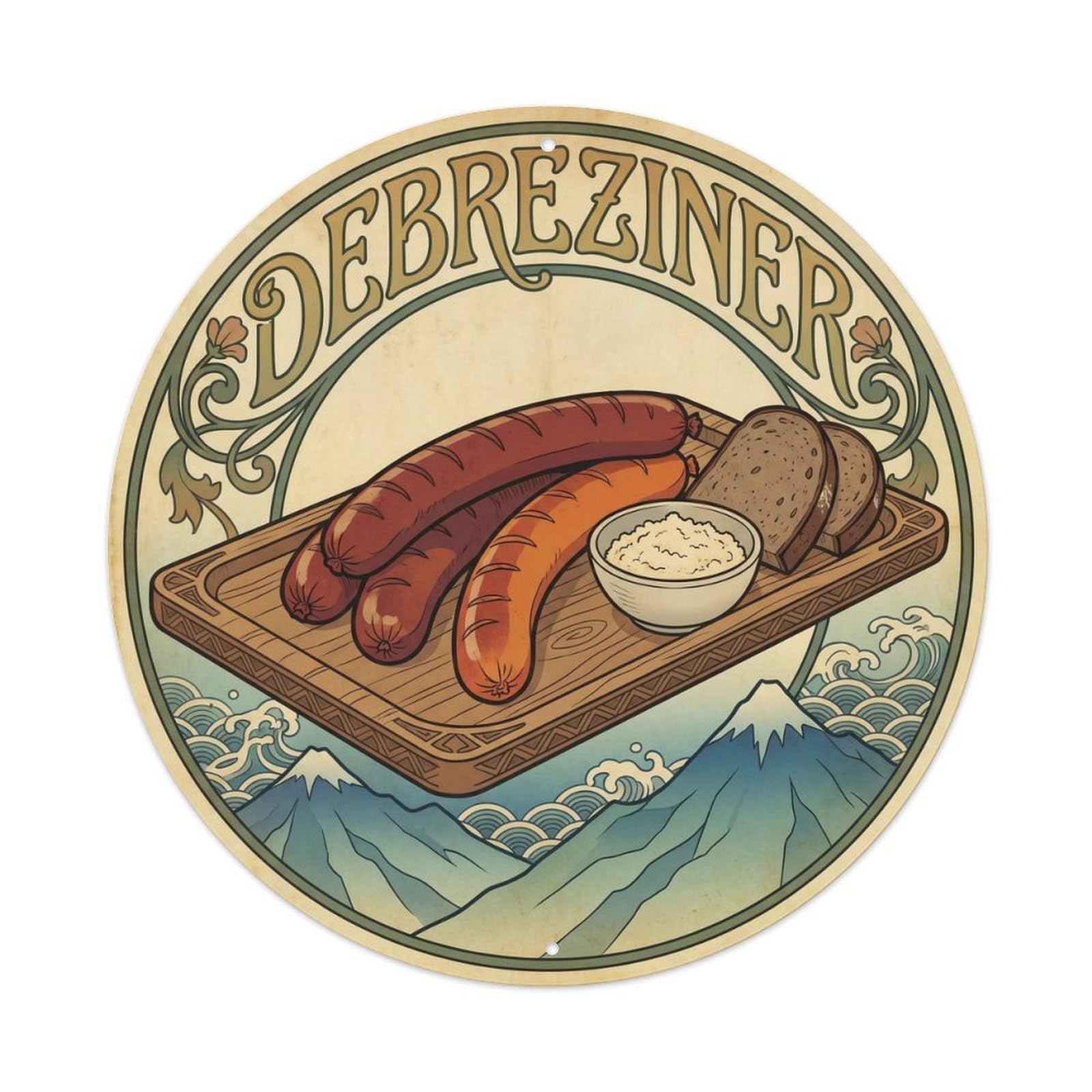 Hungarian Debreziner Deli Cuisine Vintage Metal Tin Sign