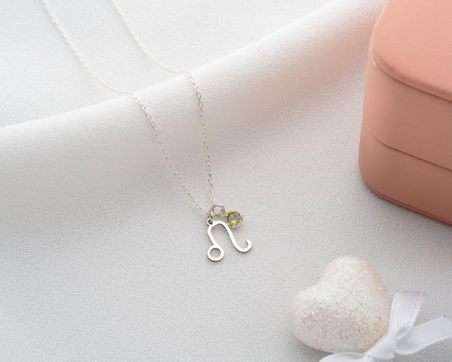 Piccolo zodiaco collana con pietra portafortuna delicato oro oroscopo Sterling forma astrologia Festa della Mamma Natale anniversario compleanno