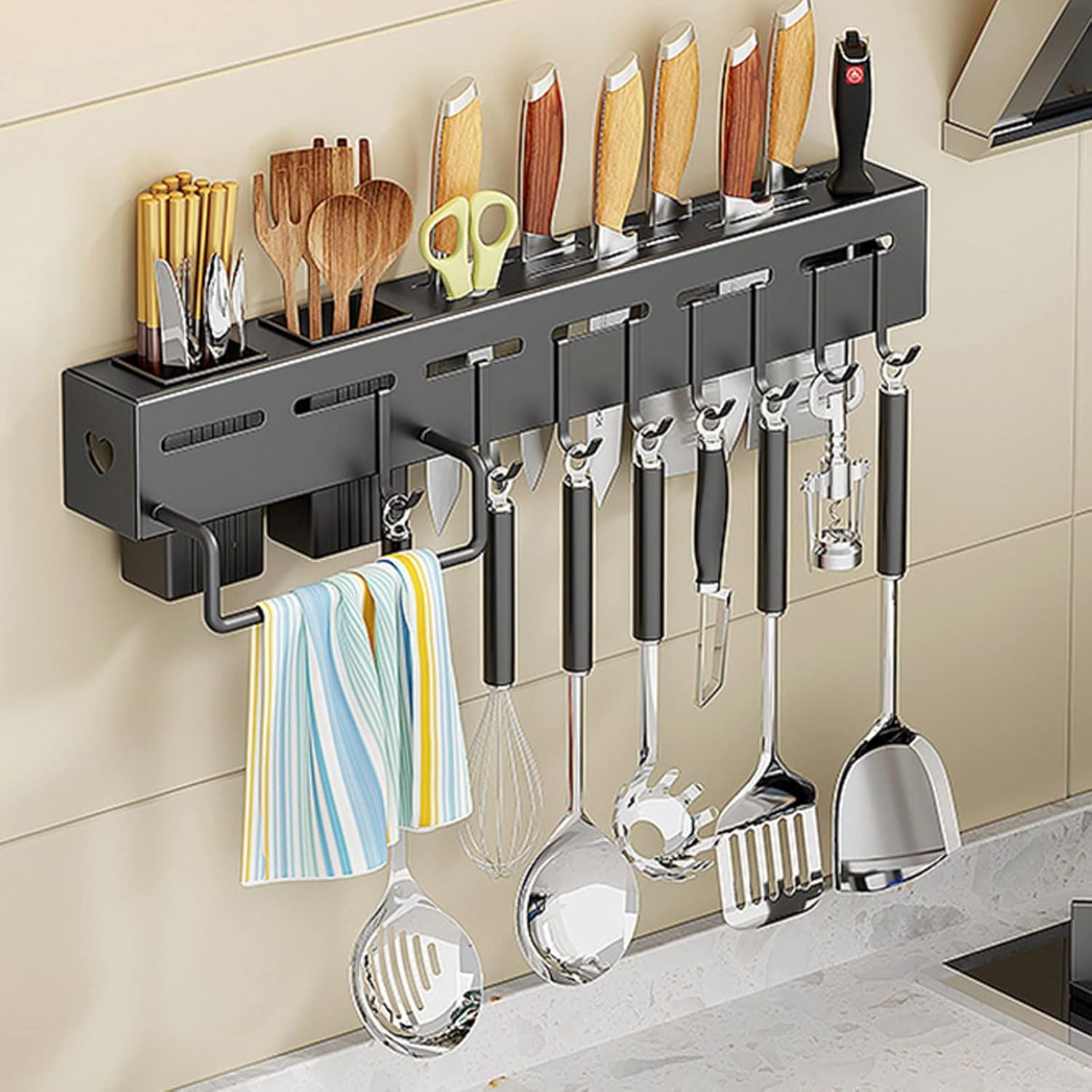 Somsiwey Multifunctional Kitchen Utensil Holders, Wall