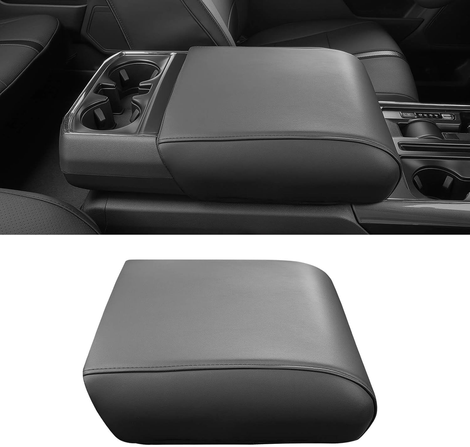 DiffCar® Console Center Cover for Ford F150: 2021-2026(Bucket Seat Console Only), Faux Nappa Leather Armrest Protector for F-150 Truck Interior, Car Accessories for F 150 2021 2022 2023 2024 2025 2026