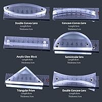 Vista 5 de STEM Magnetismo Física Juego de experimentos ópticos, lente convexa magnética, espejo cóncavo, reflector, refracción, prisma triangular, fuente
