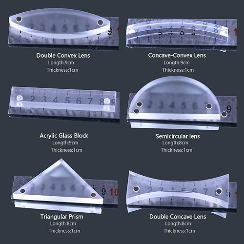 Miniatura 5 de STEM Magnetismo Física Juego de experimentos ópticos, lente convexa magnética, espejo cóncavo, reflector, refracción, prisma triangular, fuente de