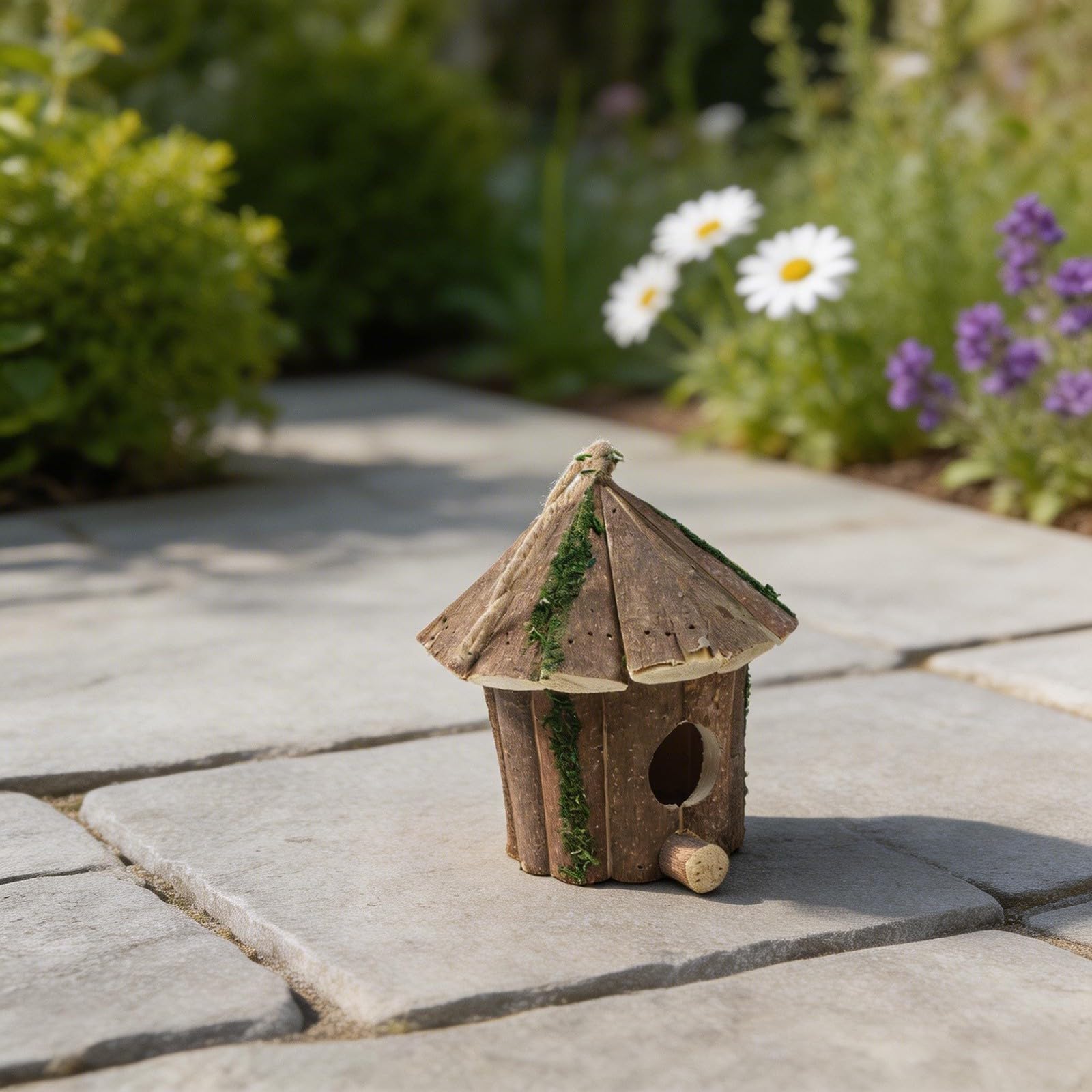 ZYWUOY Vogelhaus aus Holz für den Garten, stabile natürliche Nisthütte mit rustikalem Dekor-Design, einfache Montage, Outdoor-Unterschlupf für Wildvögel, 16 x 16 cm